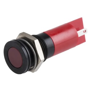RS PRO Red Panel Mount Indicator 24V dc 20mA Solder Tab Termination IP67 Flush Bezel 703-8881