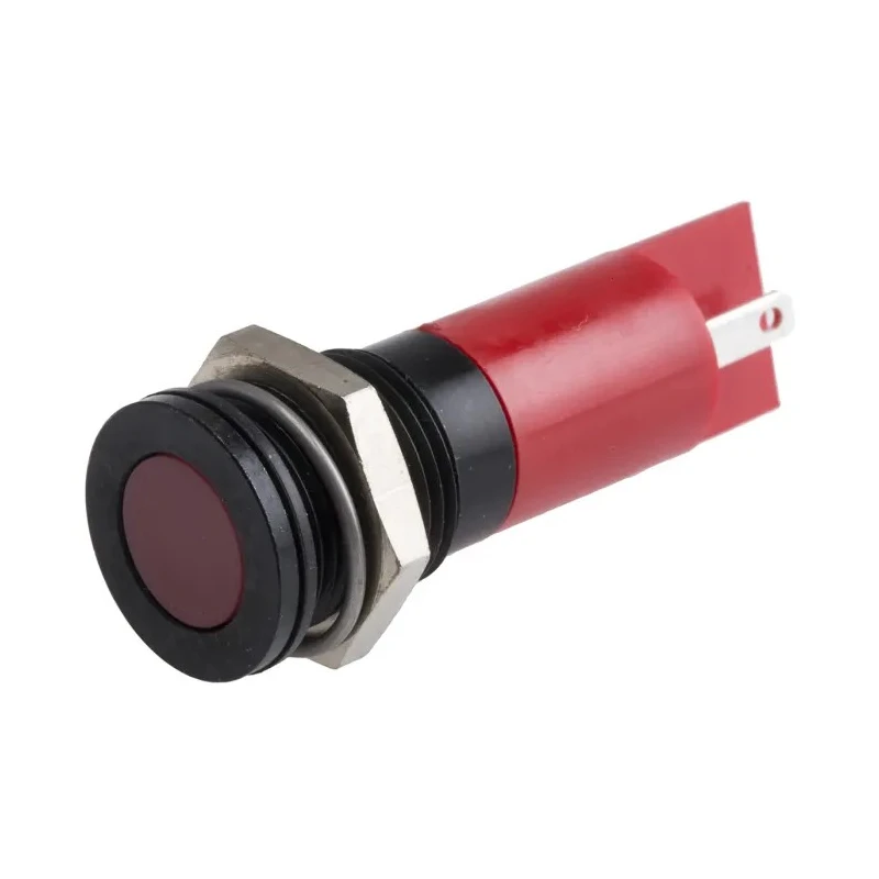 RS PRO Red Panel Mount Indicator 24V dc 20mA Solder Tab Termination IP67 Flush Bezel 703-8881