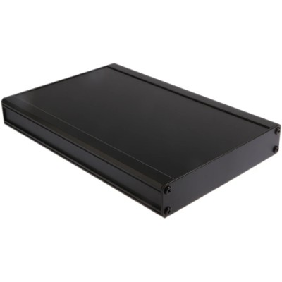 RS PRO Black Extruded Aluminium Heat Sink Case, IP40, 41 mm Height, 300 mm Length, 200 mm Width 188-1256