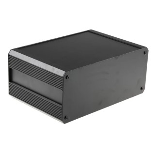 RS PRO Extruded Aluminium Heat Sink Case Black Lid IP40 130mm Height 200mm Length 300mm EAB Series 188-1276