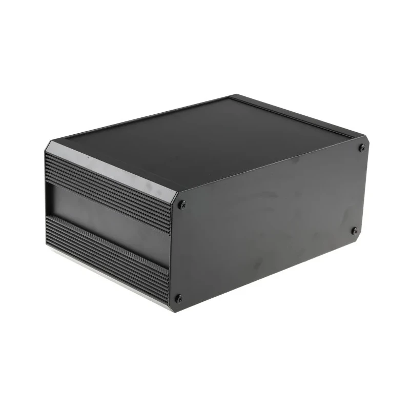 RS PRO Extruded Aluminium Heat Sink Case Black Lid IP40 130mm Height 200mm Length 300mm EAB Series 188-1276