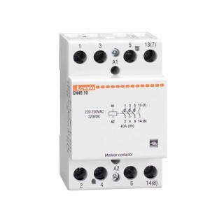 Lovato Modular Contactor 4-Pole 40A with 24V AC/DC Coil and 110V AC Contact Voltage CN4010024