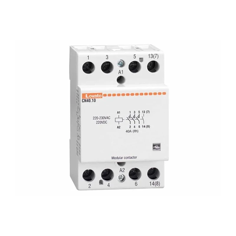 Lovato Modular Contactor 4-Pole 40A with 24V AC/DC Coil and 110V AC Contact Voltage CN4010024