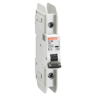 Lovato Miniature Circuit Breaker 1-Pole 25A Type C 400V AC 60V DC 10 kA Breaking Capacity P1MB