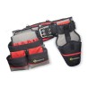 CK Polyester 10 Pocket Tool Belt Pouch Bright Red, Buckle Lock, Belt Included MA2738