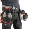 CK Polyester 10 Pocket Tool Belt Pouch Bright Red, Buckle Lock, Belt Included MA2738