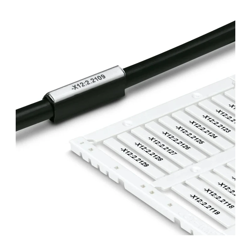 Phoenix Contact US-WMT Cable Marker White, Polycarbonate, 18 mm x 4 mm Label Size, 0.6 mm to 22 mm Cable Diameter 0801462