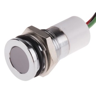 RS PRO Panel Mount Indicator 12V dc Lead Wire Termination IP67 Flush Bezel IP67