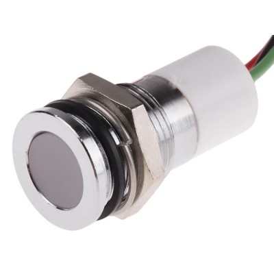 RS PRO Panel Mount Indicator 12V dc Lead Wire Termination IP67 Flush Bezel IP67