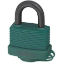 ABUS Steel and Aluminium Safety Padlock, Weatherproof, Keyed Alike, 8 mm Shackle Diameter, 24.5 mm Shackle 70AL/45 GREEN KA