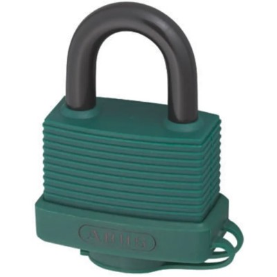 ABUS Steel and Aluminium Safety Padlock, Weatherproof, Keyed Alike, 8 mm Shackle Diameter, 24.5 mm Shackle 70AL/45 GREEN KA
