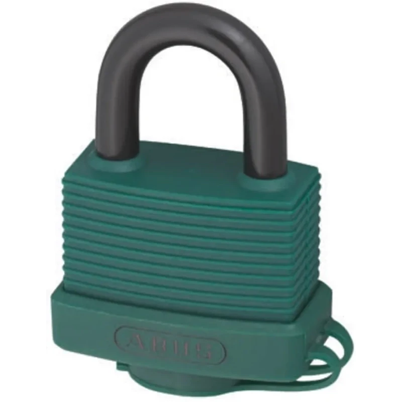 ABUS Steel and Aluminium Safety Padlock, Weatherproof, Keyed Alike, 8 mm Shackle Diameter, 24.5 mm Shackle 70AL/45 GREEN KA