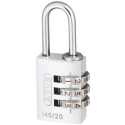 ABUS Combination Padlock Aluminium Steel Safety Padlock Weatherproof 3 mm Shackle 20 mm Body 145/20 Silver