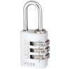 ABUS Combination Padlock Aluminium Steel Safety Padlock Weatherproof 3 mm Shackle 20 mm Body 145/20 Silver
