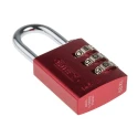 RS PRO Combination Padlock Steel, Aluminium Safety Padlock Weatherproof, 5 mm Shackle Diameter, 30mm Body Width 145/30 Red