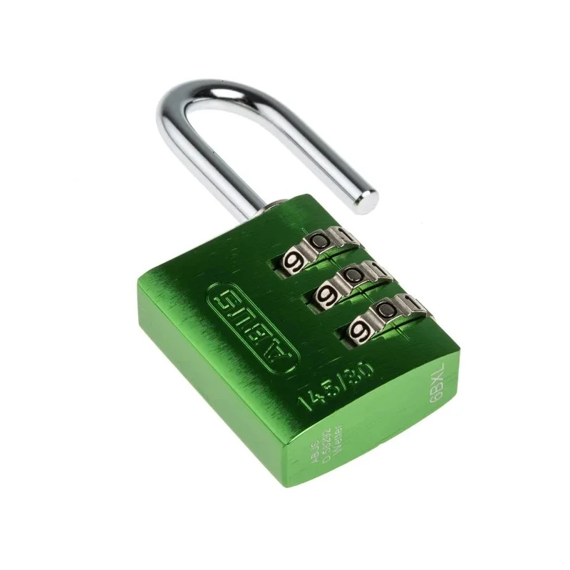 RS PRO Combination Padlock Steel, Aluminium Safety Padlock Weatherproof, 5 mm Shackle Diameter, 30mm Body Width 145/30 Red
