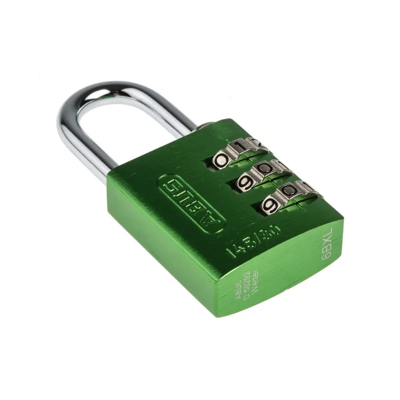 RS PRO Combination Padlock Steel, Aluminium Safety Padlock Weatherproof, 5 mm Shackle Diameter, 30mm Body Width 145/30 Red