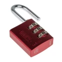 RS PRO Combination Padlock Steel, Aluminium Safety Padlock Weatherproof, 5 mm Shackle Diameter, 30mm Body Width 145/30 Red