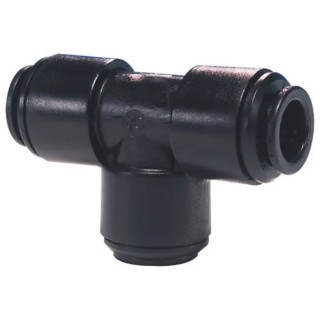 John Guest PM Series Pneumatic Tee Tube-to-Tube Adapter Push-in 5 mm, Max Pressure 16 bar, Temp Range -20°C to 65°C PM0205E