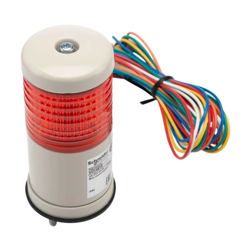 Schneider Electric Harmony Series Red Signal Tower No Sounder Component, 1 Light 24V AC/DC Surface XVC4B1K