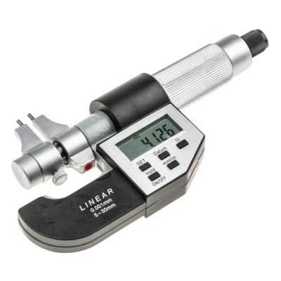 RS PRO Digital Internal Micrometre, Measuring Range 5-30 mm, Accuracy ±0.003 mm, Resolution 0.001 mm, Battery 705-1260