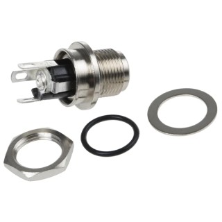 Switchcraft Straight DC Socket 5A 30.0V Panel Mount Length 26.3 mm Silver IP68 L722AS