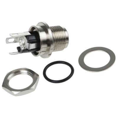 Switchcraft Straight DC Socket 5A 30.0V Panel Mount Length 26.3 mm Silver IP68 L722AS