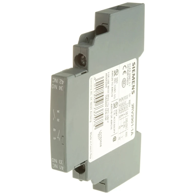 Siemens Auxiliary Contact 2 Contact 1 NO/1 NC, SIRIUS Series, 10 A, 690V AC 3RV2901-1A