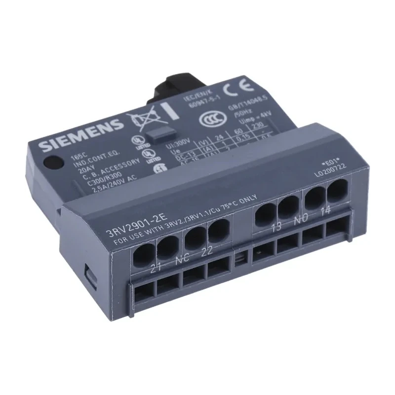 Siemens Auxiliary Contact 2 Contact 1 NO/1 NC 2.5 A 230V AC SIRIUS 3RV2901-2E