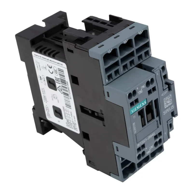 Siemens 3RT2 Series 3-Pole 9A 4kW Motor Control Contactor with 24V DC Coil 3RT2023-2BB40