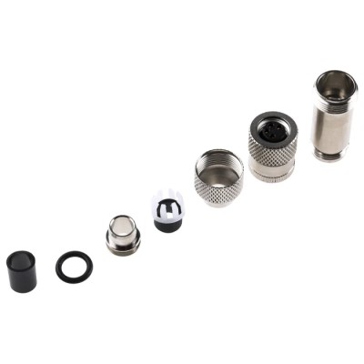 binder Industrial Circular Connector Cable Type, 4 Contacts, Female Plug, M8 Connector, IP67 Rated, Metal 99-3362-00-04