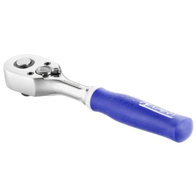 Expert by Facom 1/4 in Ratchet with Ratchet Handle, Chrome Vanadium Steel, 140mm Overall, Model E030605