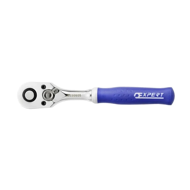 Expert by Facom 1/4 in Ratchet with Ratchet Handle, Chrome Vanadium Steel, 140mm Overall, Model E030605