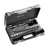 Facom 34-Piece 3/8 in 12 Point Socket Set Chrome Vanadium Steel Bright Chrome Finish J.430AMU