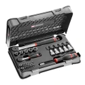 Facom 26-Piece 1/2 in, 1/4 in Screwdriver Bit Torx Socket Set RSX.427AP