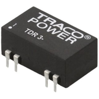 TRACOPOWER Regulated Isolated DC-DC Converter PCB Mount 12V dc 250mA Output 3W 9-18V Input TDR 3-1212