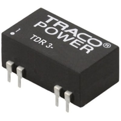 TRACOPOWER Regulated Isolated DC-DC Converter PCB Mount 12V dc 250mA Output 3W 9-18V Input TDR 3-1212