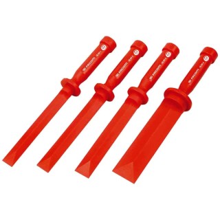 Facom Plastic Steel Scraper Set, 4 Piece, Steel Handle, Plastic Blade, CR.D4PB