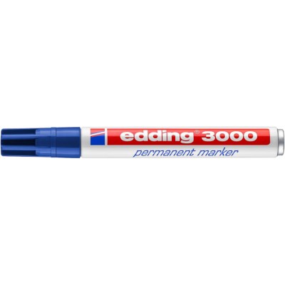 Edding Permanent Marker Pen 1.5 to 3 mm Bullet Tip Blue Ink Aluminum Barrel 4-3000003