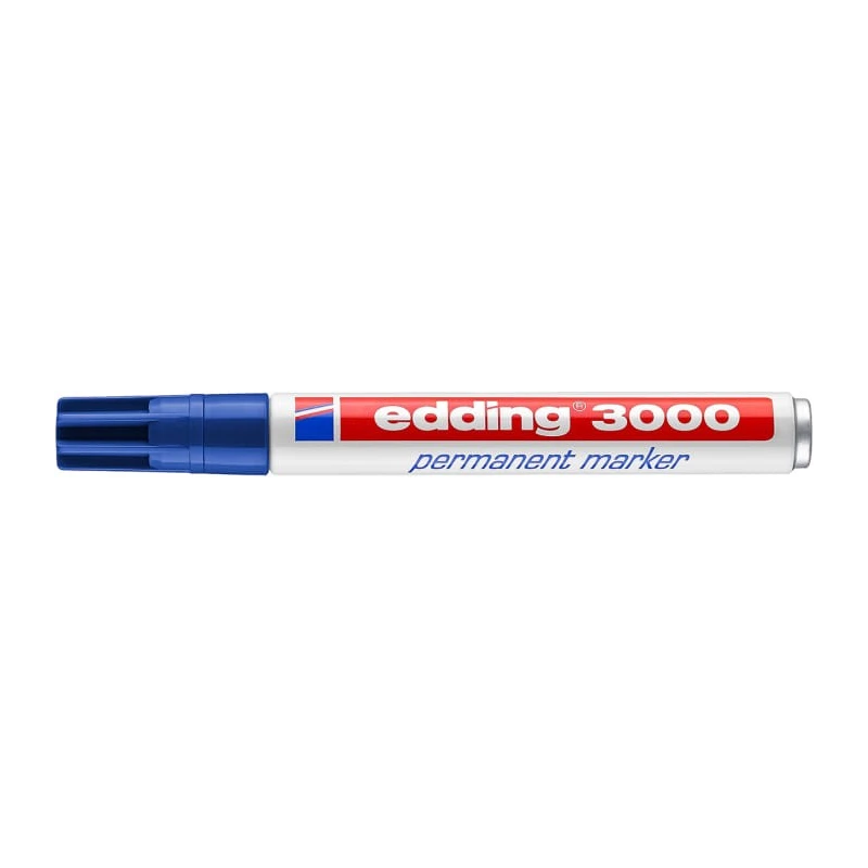 Edding Permanent Marker Pen 1.5 to 3 mm Bullet Tip Blue Ink Aluminum Barrel 4-3000003