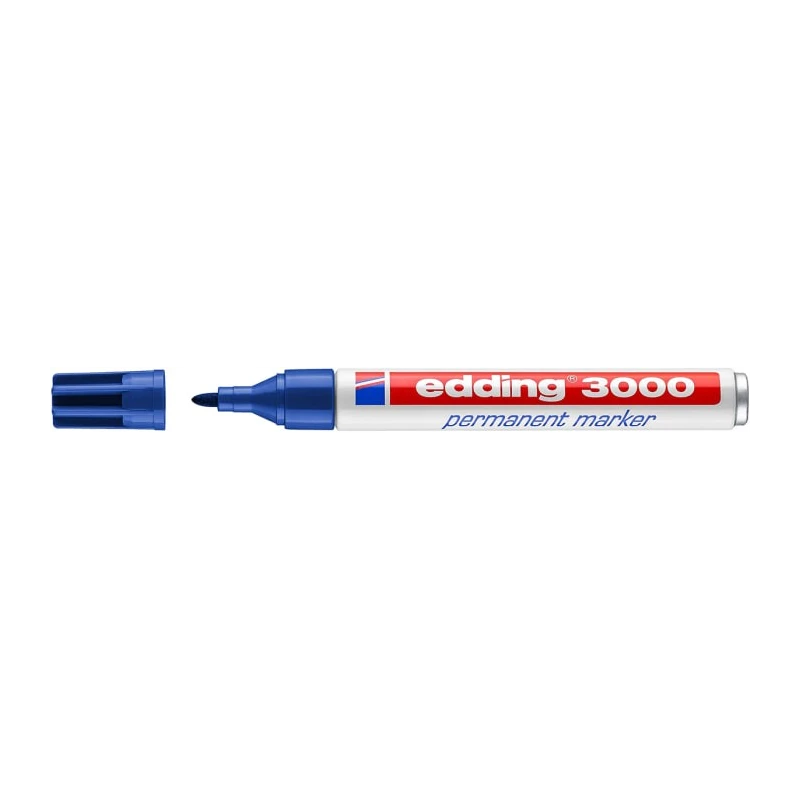 Edding Permanent Marker Pen 1.5 to 3 mm Bullet Tip Blue Ink Aluminum Barrel 4-3000003