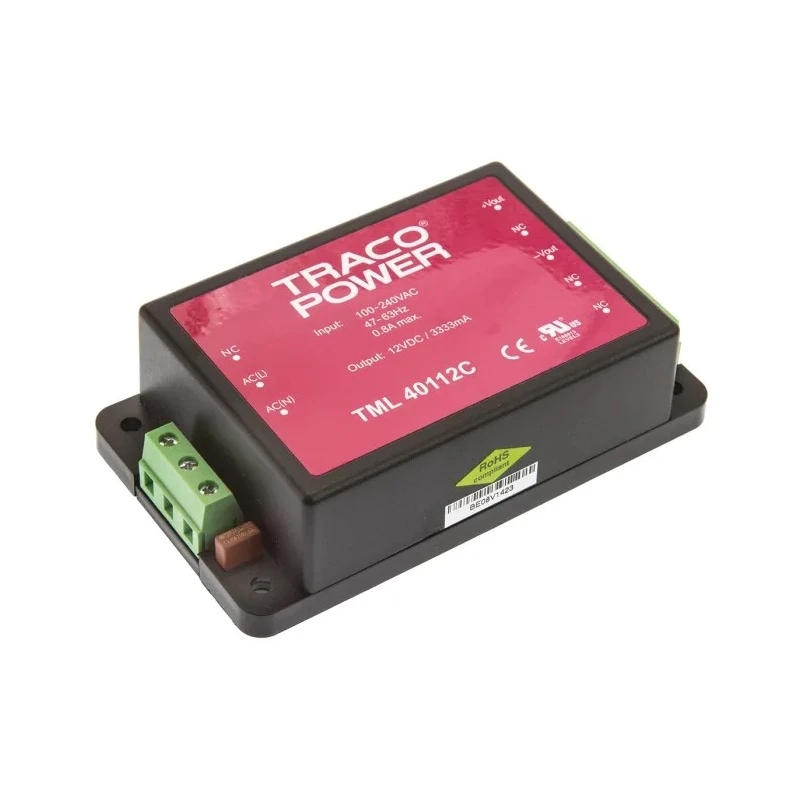 TRACOPOWER 40W 12V DC Switching Power Supply Chassis Mount TML 40112C