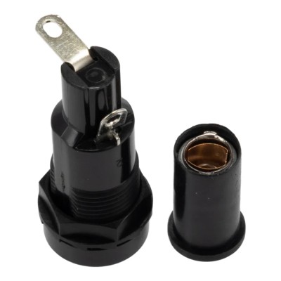 RS PRO 10A Panel Mount Fuse Holder for 5 x 20 mm Fuses, Manual Cap, 250V AC, Phenolic Body 188-4630