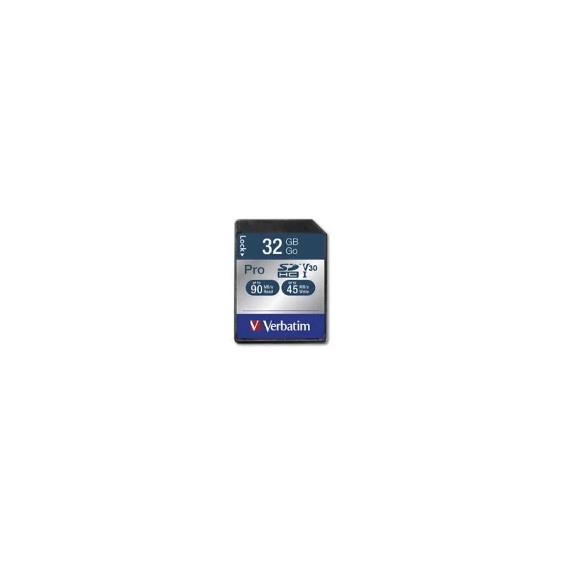Verbatim 32 GB SDHC Pro Memory Card UHS Speed Class 3 (U3) 90MB/Sec Read 45MB/Sec Write 47021