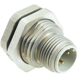 HARTING Circular Connectors M12 4 Pole Straight M12 DIN Plug, 4A, 50V, IP67, Screw Termination, Panel Mount Male 21033711400