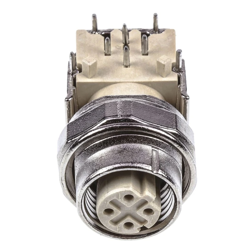 HARTING Circular Connectors M12 4 Pole Right Angle DIN Socket 4A 50V IP20 Screw PCB Female 21033814410