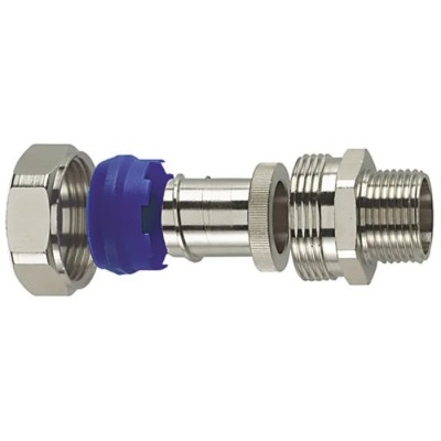 HellermannTyton Fixed Thread Nickel Plated Brass and Polyamide Conduit Fitting 25 mm M25 166-31405 PCS25-FMC-M25-NPB/PA6-ML