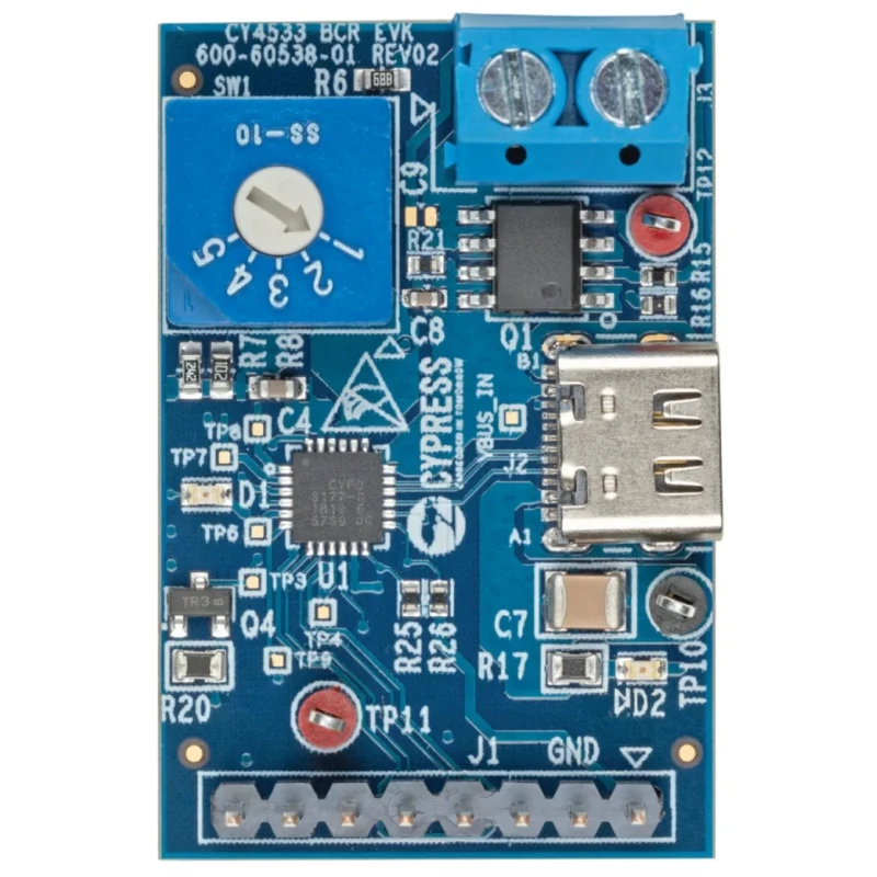 Infineon Highly Integrated USB Type C Port Controller EZ-PD Barrel Connector Replacement Evaluation Kit CY4533