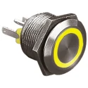 Bulgin Stainless Steel Vandal Resistant Illuminated Push Button Switch Momentary Panel Mount 19.2 mm Cutout SPST MPI002