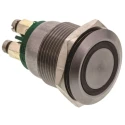 Bulgin Illuminated Push Button Switch, Momentary, Panel Mount, 19.2 mm Cutout, SPST, Green LED, IP40, 24 V dc MPI002
